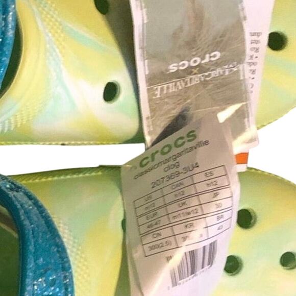 Crocs size 12 Margeritaville 207369-344 lime Green/ blue w blue sparkly band New main image 5
